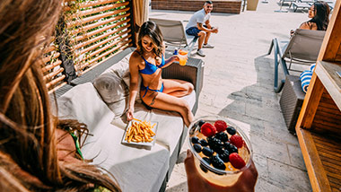 hanging out inside the cabana
