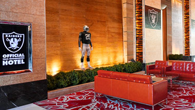 the M Lobby with Raiders mannequin 