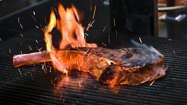 Fire on charcoal grill