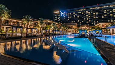 M Resort's pool, cabanas, and casino